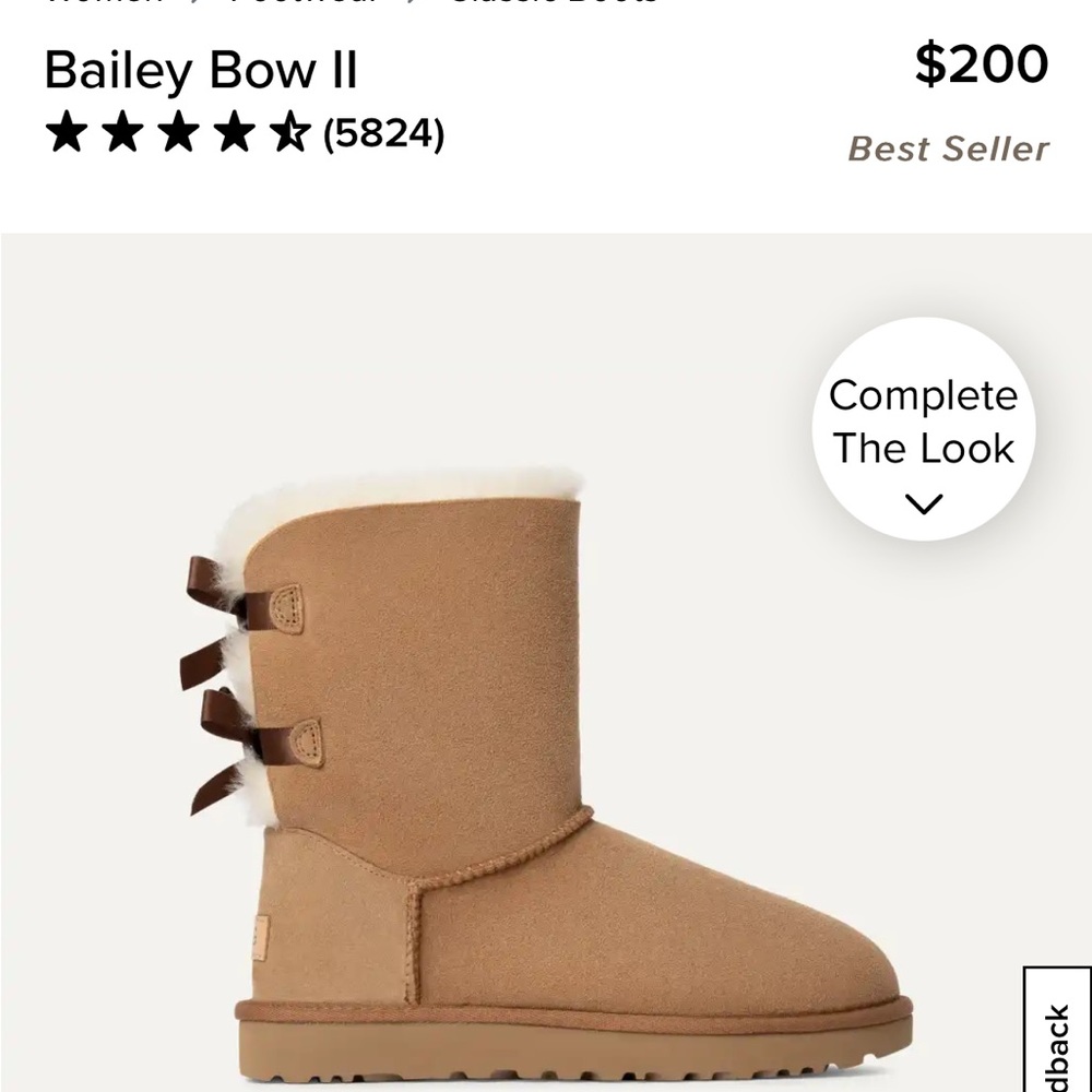 UGG kids Bailey Bow II Tan Boots sz 13